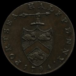 1794 Hampshire, Portsea Halfpenny Conder Token Obverse