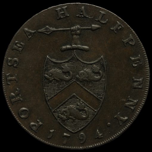 1794 Hampshire, Portsea Halfpenny Conder Token Obverse