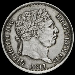 1817 George III Milled Silver Shilling, Unbarred H Obverse