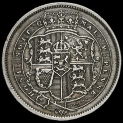 1817 George III Milled Silver Shilling, Unbarred H Reverse