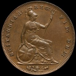 1855 Queen Victoria Young Head Copper Penny Reverse