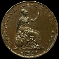 1858 Queen Victoria Young Head Copper Penny Reverse