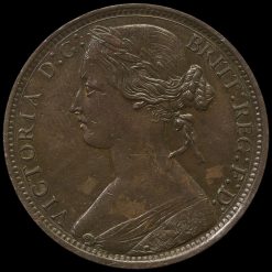 1861 Queen Victoria Bun Head Penny Obverse
