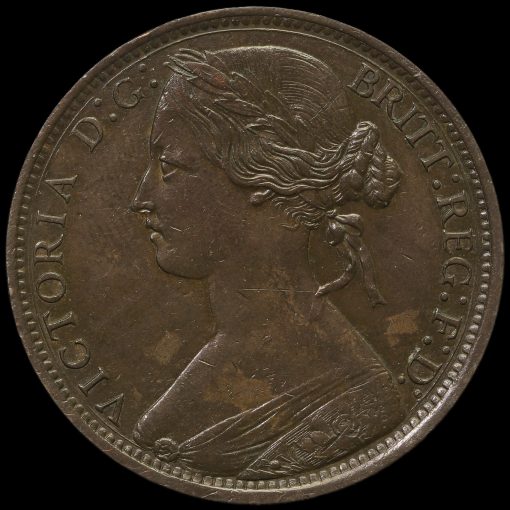 1861 Queen Victoria Bun Head Penny Obverse