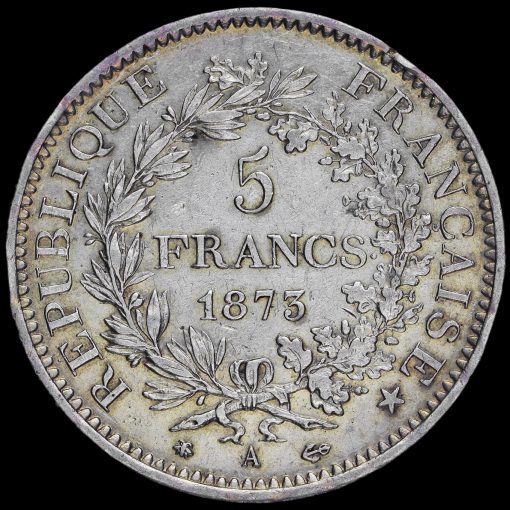 France 1873 Silver 5 Francs Reverse