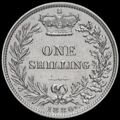 1880 Queen Victoria Young Head Silver Shilling Reverse
