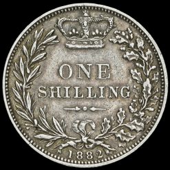 1882 Queen Victoria Young Head Silver Shilling Reverse