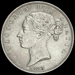 1883 Queen Victoria Young Head Silver Half Crown Obverse