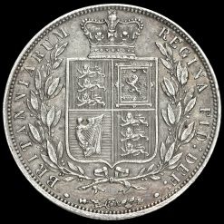 1883 Queen Victoria Young Head Silver Half Crown Reverse