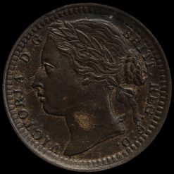 1885 Queen Victoria Bronze Third Farthing Obverse