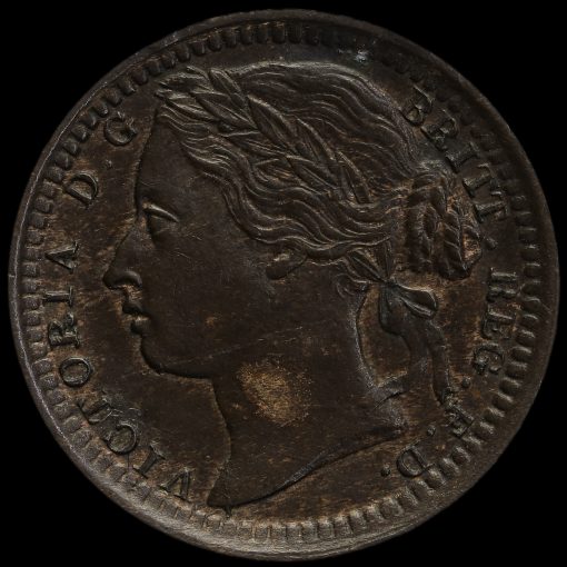 1885 Queen Victoria Bronze Third Farthing Obverse