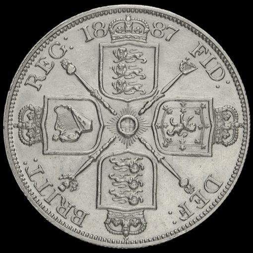 1887 Queen Victoria Jubilee Head Silver Double Florin Reverse