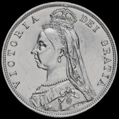 1887 Queen Victoria Jubilee Head Silver Half Crown Obverse