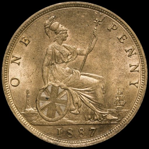1887 Queen Victoria Bun Head Penny Reverse