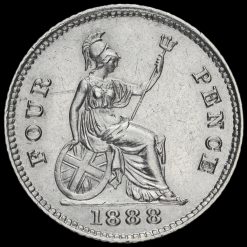 1888 Queen Victoria Jubilee Head Silver Groat Reverse