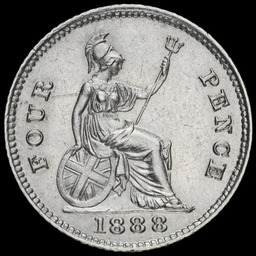 1888 Queen Victoria Jubilee Head Silver Groat Reverse