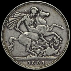 1891 Queen Victoria Jubilee Head Silver Crown Reverse