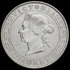 Ceylon (Sri Lanka) 1893 Queen Victoria Silver 50 Cents Obverse