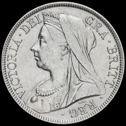 1899 Queen Victoria Veiled Head Silver Half Crown Obverse