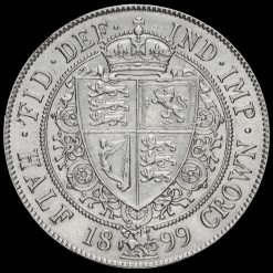 1899 Queen Victoria Veiled Head Silver Half Crown Reverse