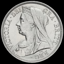 1900 Queen Victoria Veiled Head Silver Half Crown Obverse