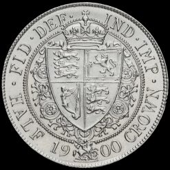 1900 Queen Victoria Veiled Head Silver Half Crown Reverse