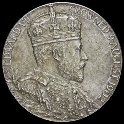 1902 Edward VII Coronation Official Silver Medal Obverse