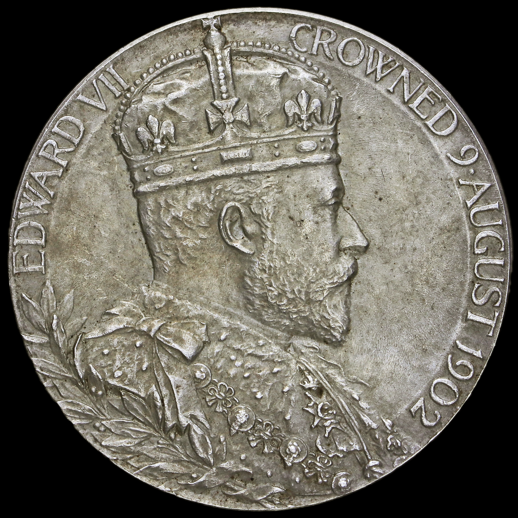 1902 Edward VII Coronation Official Silver Medal Obverse