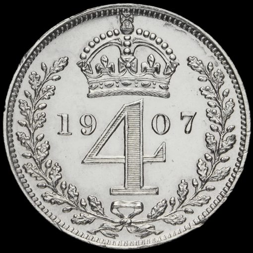 1907 Edward VII Silver Maundy Fourpence Reverse