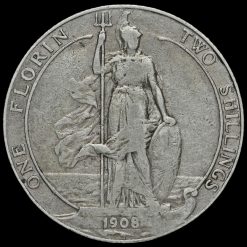 1908 Edward VII Silver Florin Reverse