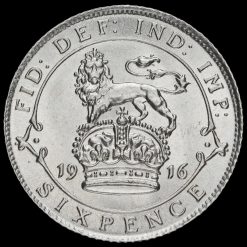 1916 George V Silver Sixpence Reverse