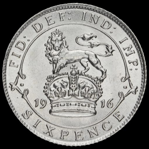 1916 George V Silver Sixpence Reverse
