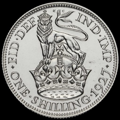 1927 George V Proof Silver Shilling Reverse
