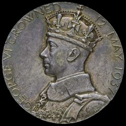 1937 King George VI and Queen Elizabeth Silver Coronation Medal Obverse