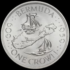 Bermuda 1959 Elizabeth II Silver Crown Reverse