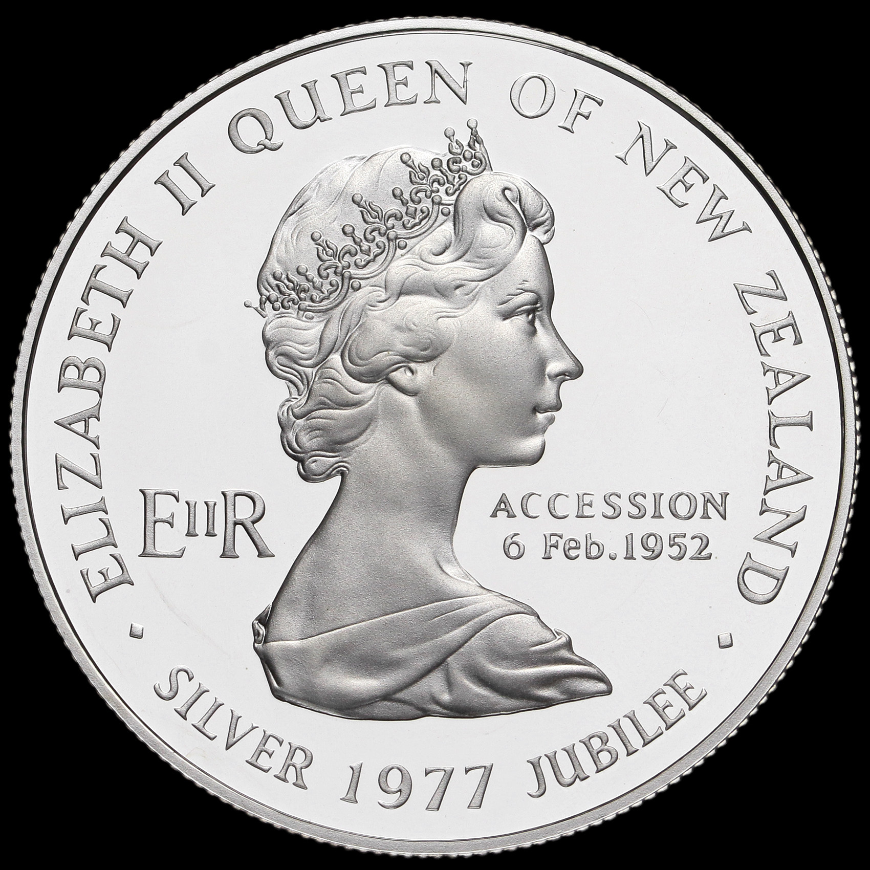 New Zealand 1977 Elizabeth II Silver Proof Dollar New Zealand 1977 Elizabeth II Silver Proof Dollar