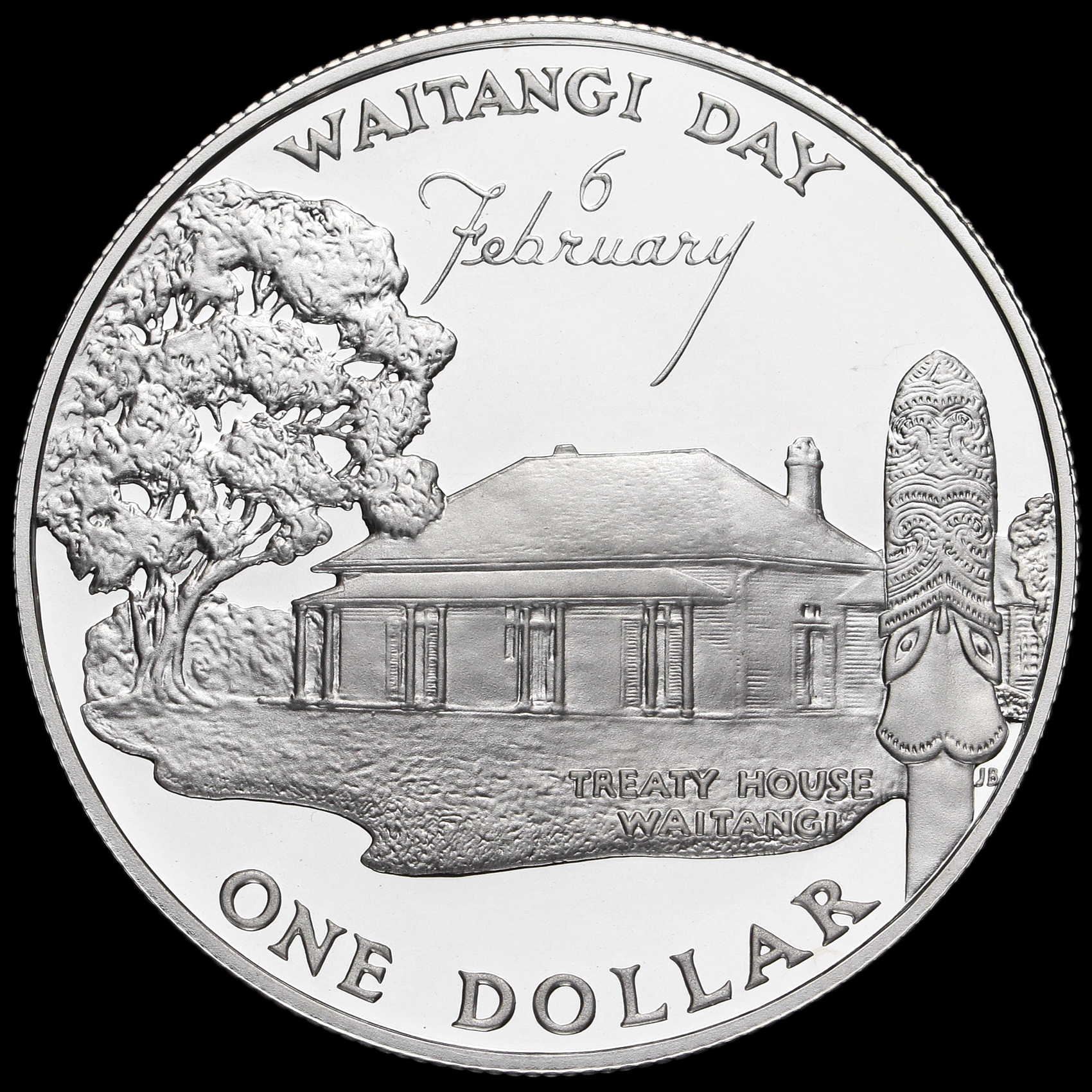 New Zealand 1977 Elizabeth II Silver Proof Dollar Reverse
