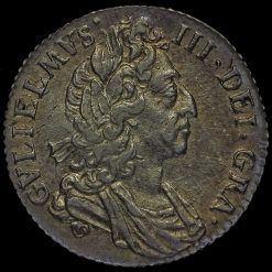1697 William III Early Milled Silver Sixpence Obverse