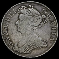 1713 Queen Anne Early Milled Silver Half Crown Obverse