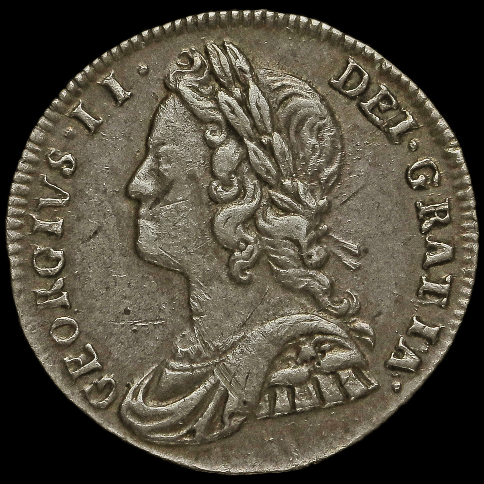 1737 George II Early Milled Silver Maundy Twopence, GVF