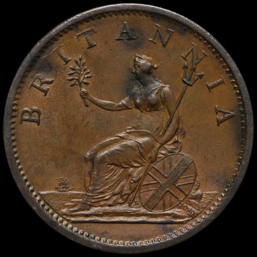 1807 George III Early Milled Copper Penny Reverse