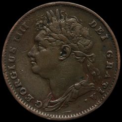 1826 George IV Milled Copper Farthing Obverse