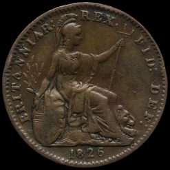 1826 George IV Milled Copper Farthing Reverse