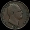 1831 William IV Milled Copper Halfpenny Obverse