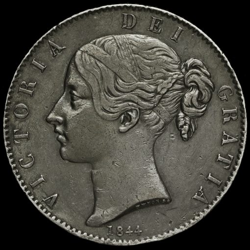1844 Queen Victoria Young Head Silver Crown Obverse