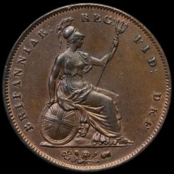 1848 Queen Victoria Young Head Copper Penny Reverse