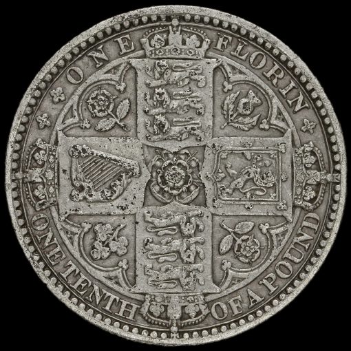 1849 Queen Victoria Godless Florin Reverse