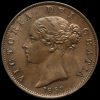 1853 Queen Victoria Young Head Copper Halfpenny Obverse