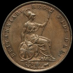 1853 Queen Victoria Young Head Copper Halfpenny Reverse