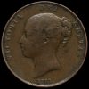 1853 Queen Victoria Young Head Copper Penny Obverse